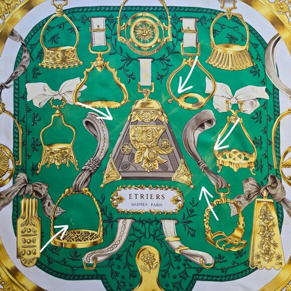 Hermès Vintage Silk Scarf Étriers Stirrups Equestrian Hand Rolled - Picture 3 of 16